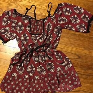 Off the shoulder shorts romper